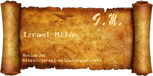 Izrael Milán névjegykártya