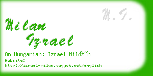 milan izrael business card